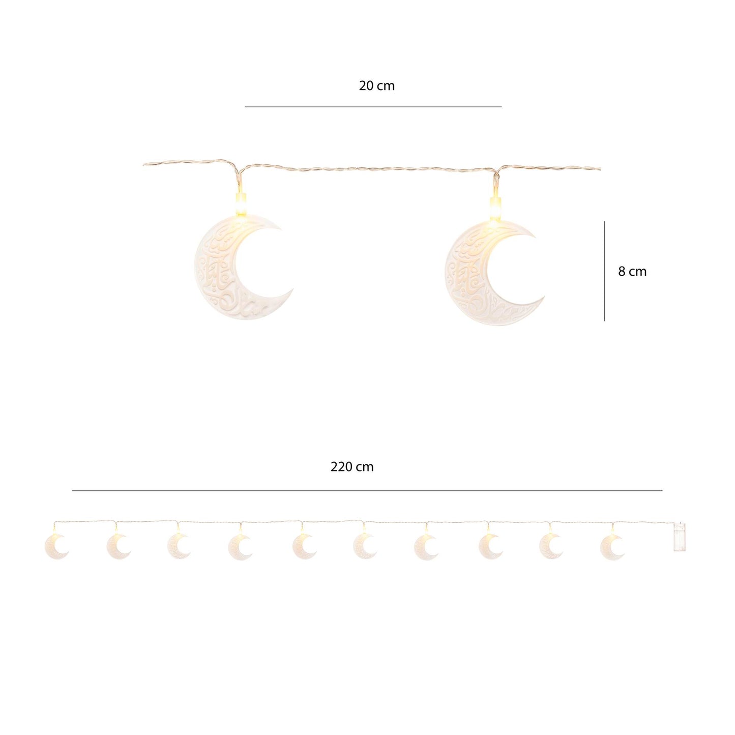 سلسلة أضواء هلال رمضان الأكريليكية الرائعة