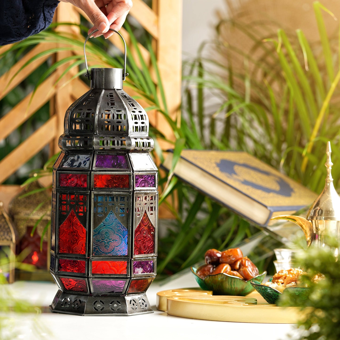 فانوس مغربي يدوي أصيل - كبير الحجم