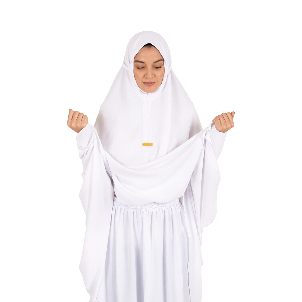 طقم كرينكل (قماش متموج) - أبيض كلاسيكي