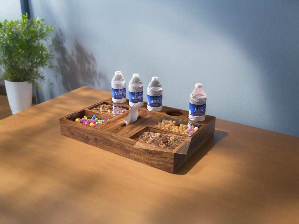 صينية خشبية لتنظيم طاولة القهوة - كبيرة