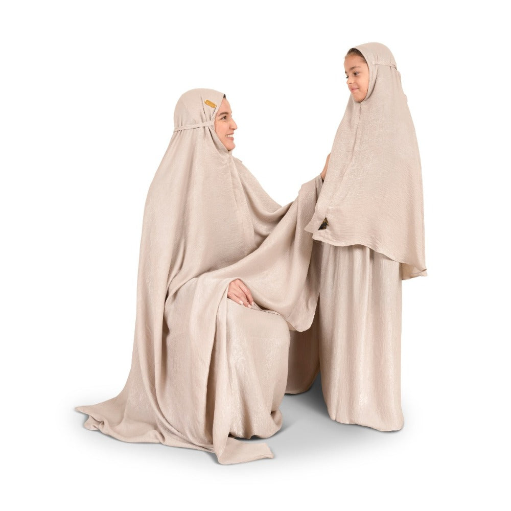 Prayer Dress - Muslim Princess 2 Piece Set - Child - Pink Ash Color –  HilalFul