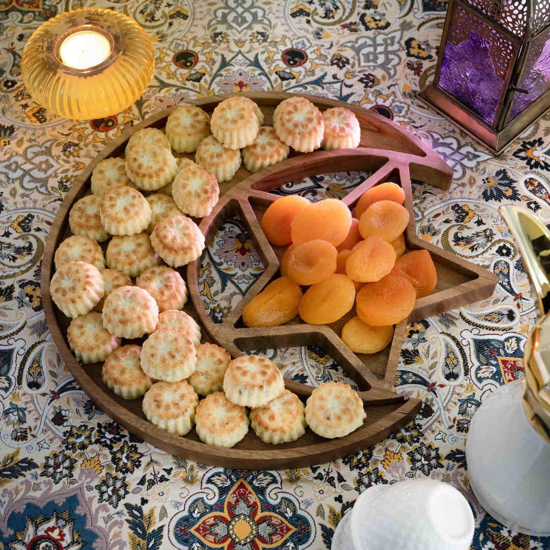 صينية هلالفل الخشبية الراقية