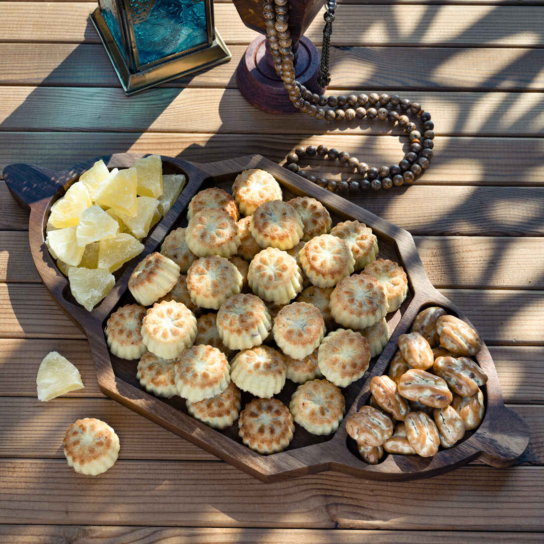 مجموعة صواني رمضان الفاخرة من خشب الأكاسيا