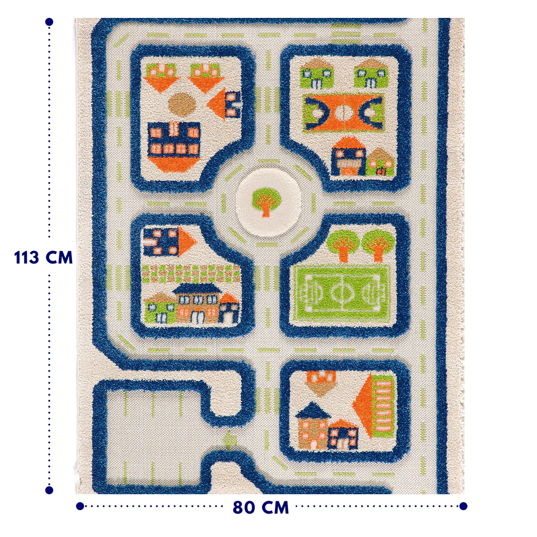 IVI 3D Play Carpet, Traffic Blue Design