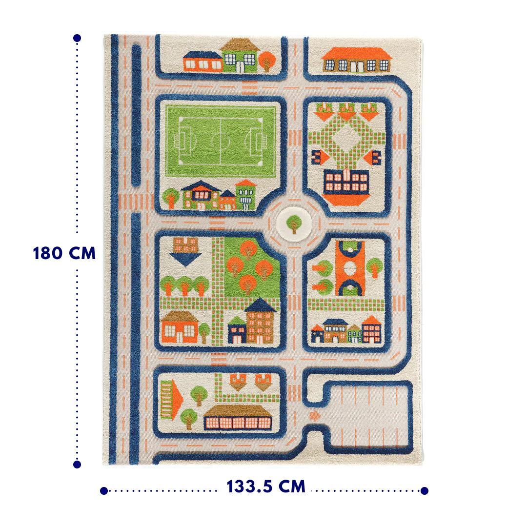 IVI 3D Play Carpet, Traffic Blue Design