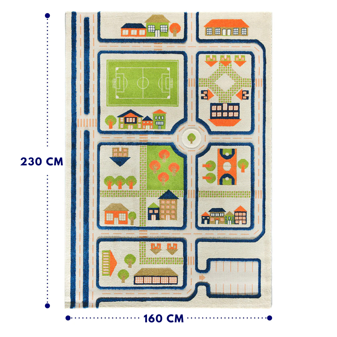 IVI 3D Play Carpet, Traffic Blue Design
