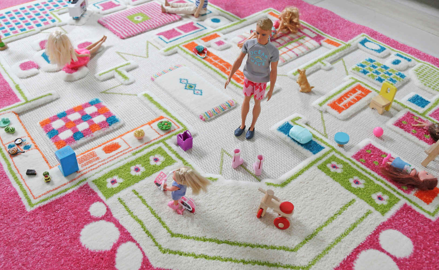 IVI 3D Playhouse Pink Design Carpet