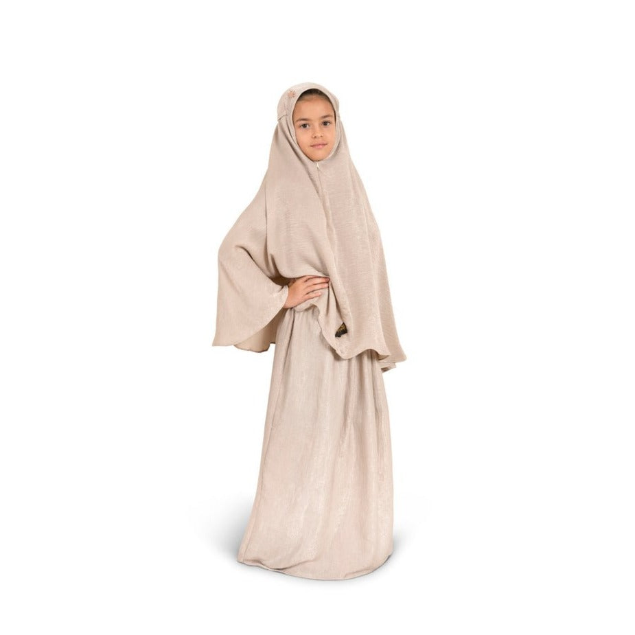 Prayer Dress - Muslim Princess 2 Piece Set - Child - Pink Ash Color –  HilalFul