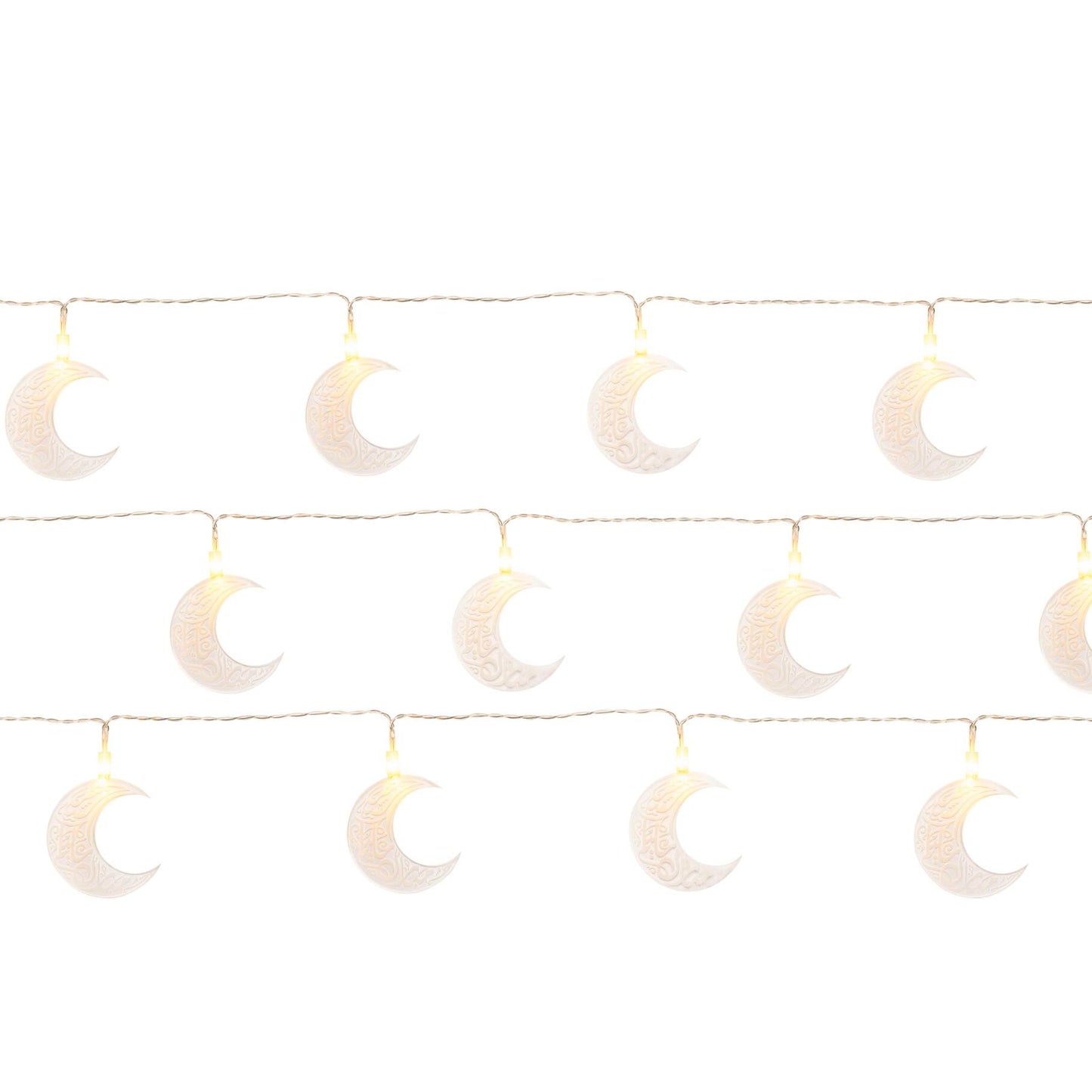 Premium acrylic Ramadan Light string, crescent design