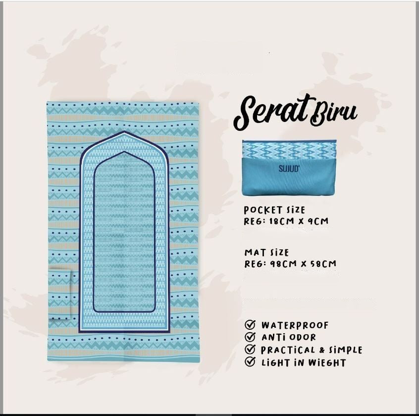 Pocket Prayer Mat - Sujud Serat Biru