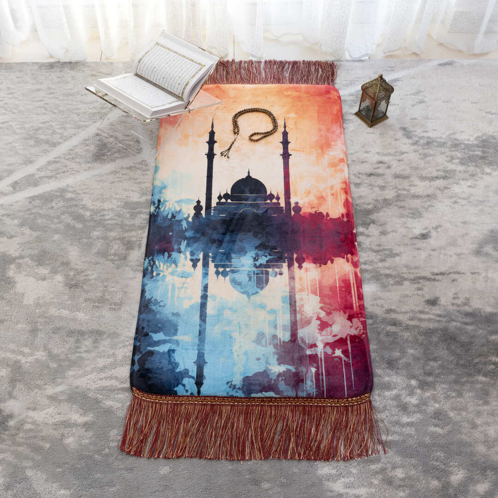 Mirrored Grand Mosque Foam Prayer Mat - Adults