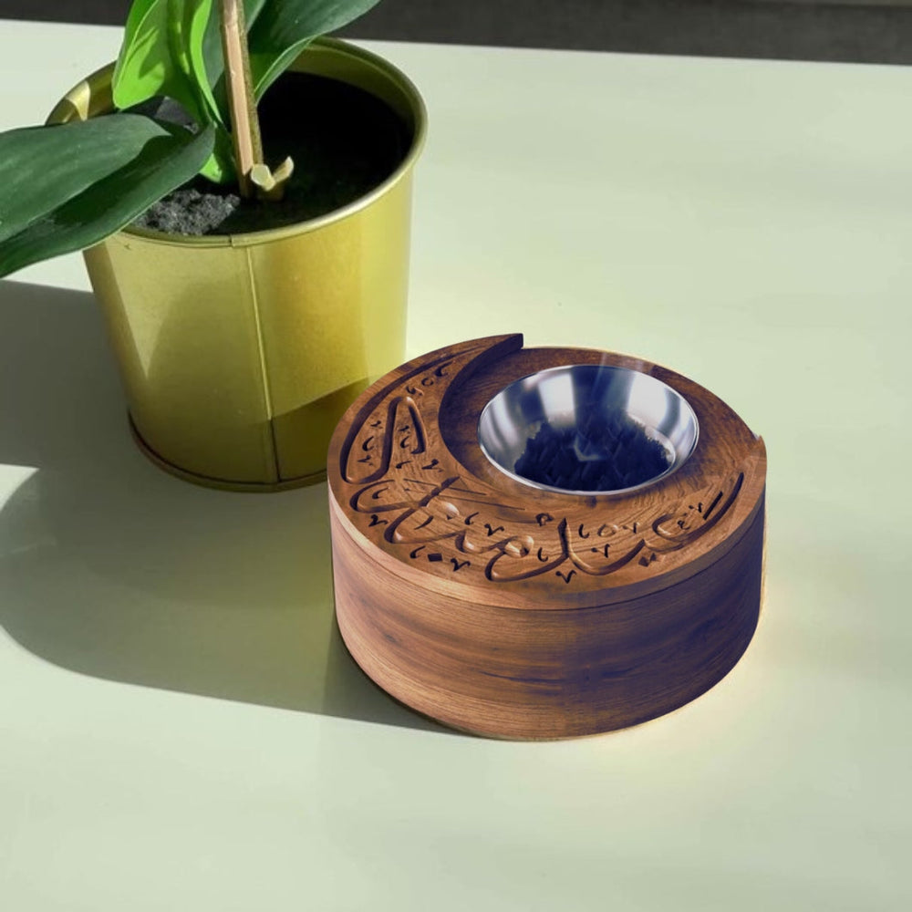 Eid Mubarak Wooden Crescent Incense Burner