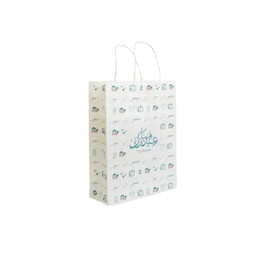 Eid Mubarak HilalFul Theme Paper Bags 20x26x8 cm (pack of 12)