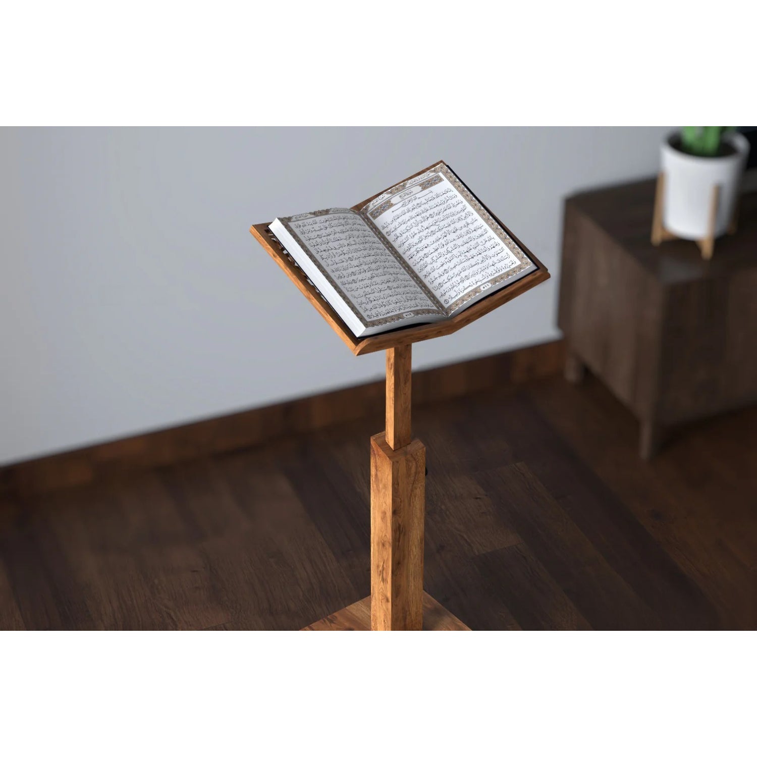 Adjustable Wooden Arabic Caligraphy Quran Stand - Hilalful