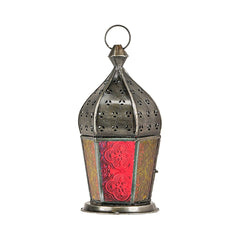 Arabian Antique Lantern - Red & Yellow Color Glass - Hilalful