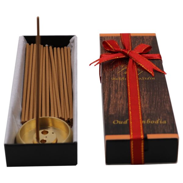 Bakhoor Oud Incense Stick (50pcs - 3mm) with Brass Incense Burner