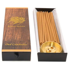 Bakhoor Oud Incense Stick (50pcs - 3mm) with Brass Incense Burner