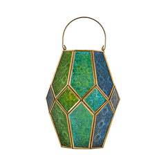 Contemporary Golden Lantern - Embossed Glass