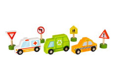 Fun Tribe Wooden Vehicles & Road Signs Set