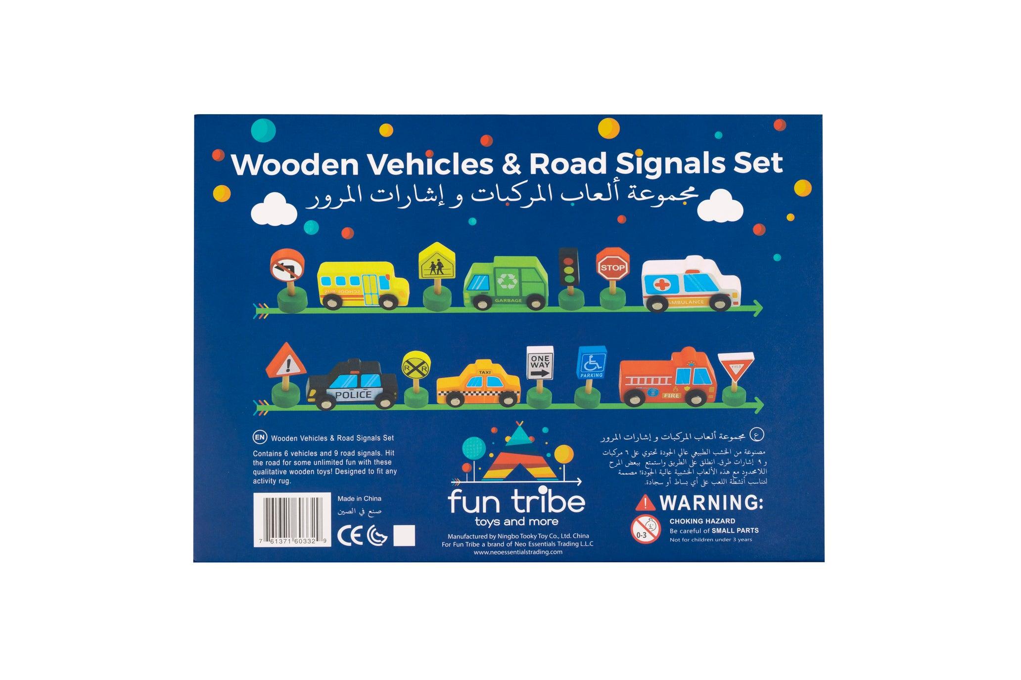 Fun Tribe Wooden Vehicles & Road Signs Set