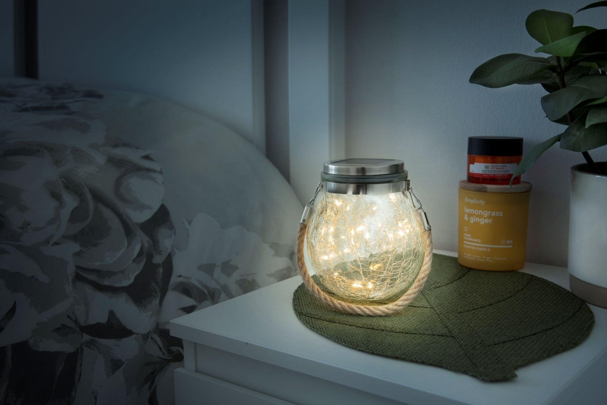 HilalFul Light Decoration - Hanging Fairy Lights Jar (Solar)