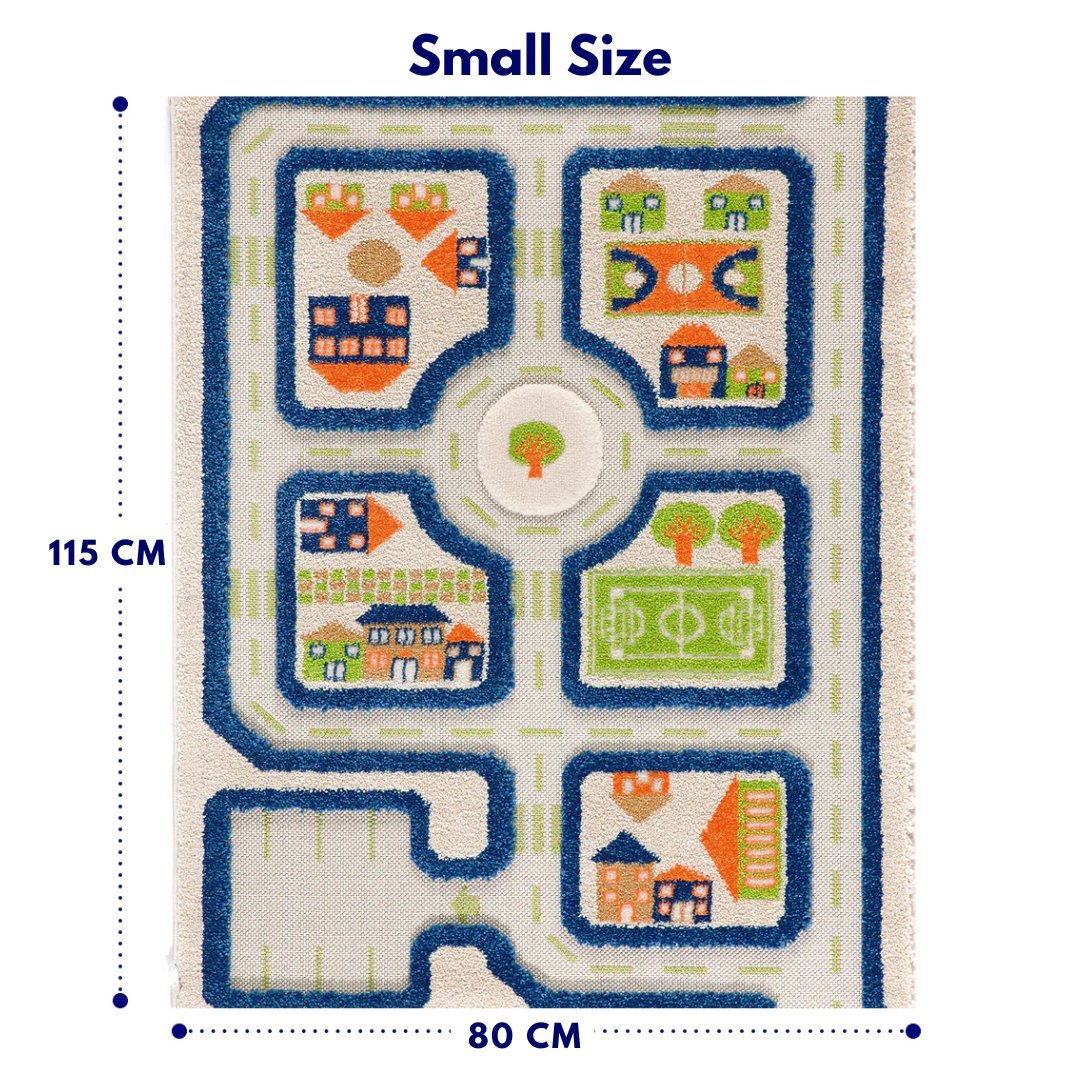 IVI 3D Play Carpet, Traffic Blue Design