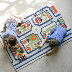 IVI 3D Play Carpet, Traffic Blue Design