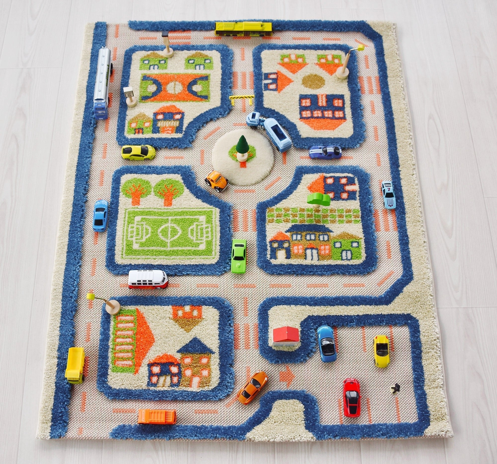 IVI 3D Play Carpet, Traffic Blue Design