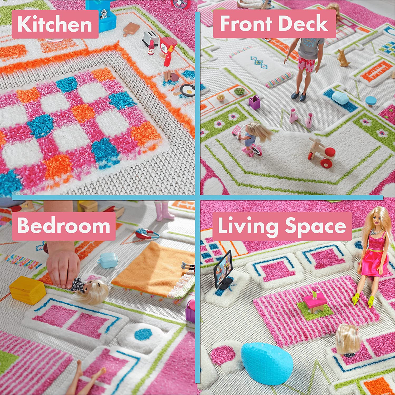 IVI 3D Playhouse Pink Design Carpet