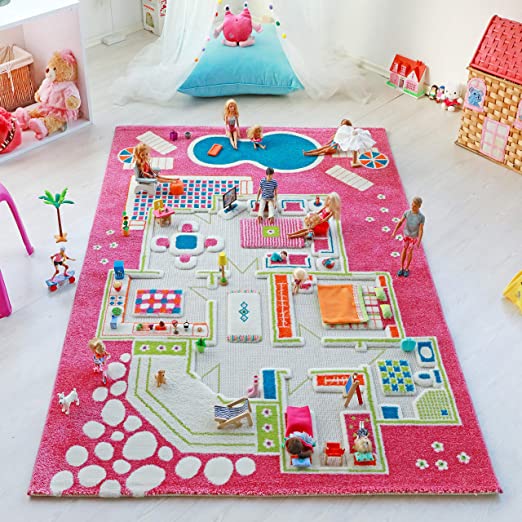 IVI 3D Playhouse Pink Design Carpet