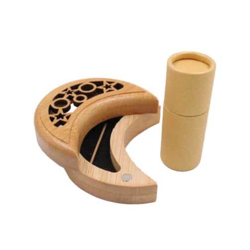 Mini Wooden Oud Incense Burner Gift - Moon Design