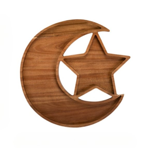 Premium Wooden Platter - Hilal & Star