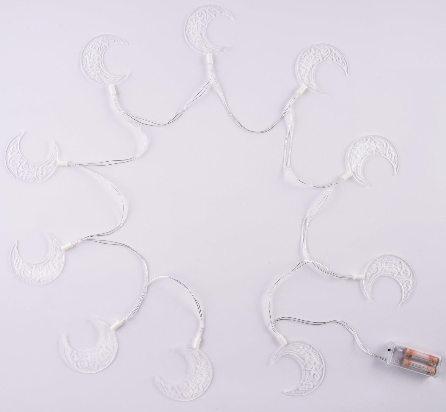 Premium acrylic Ramadan Light string, crescent design