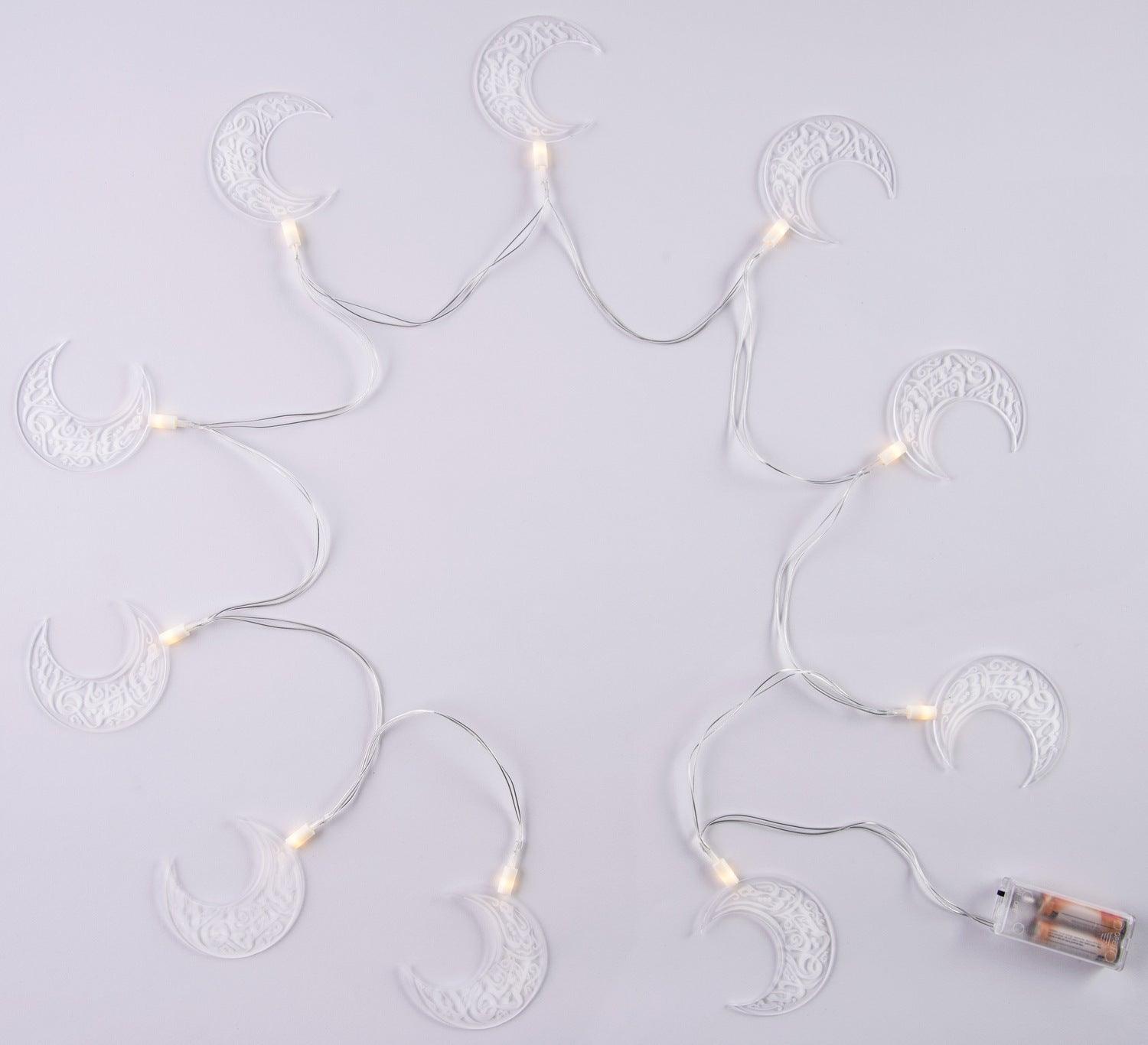 Premium acrylic Ramadan Light string, crescent design