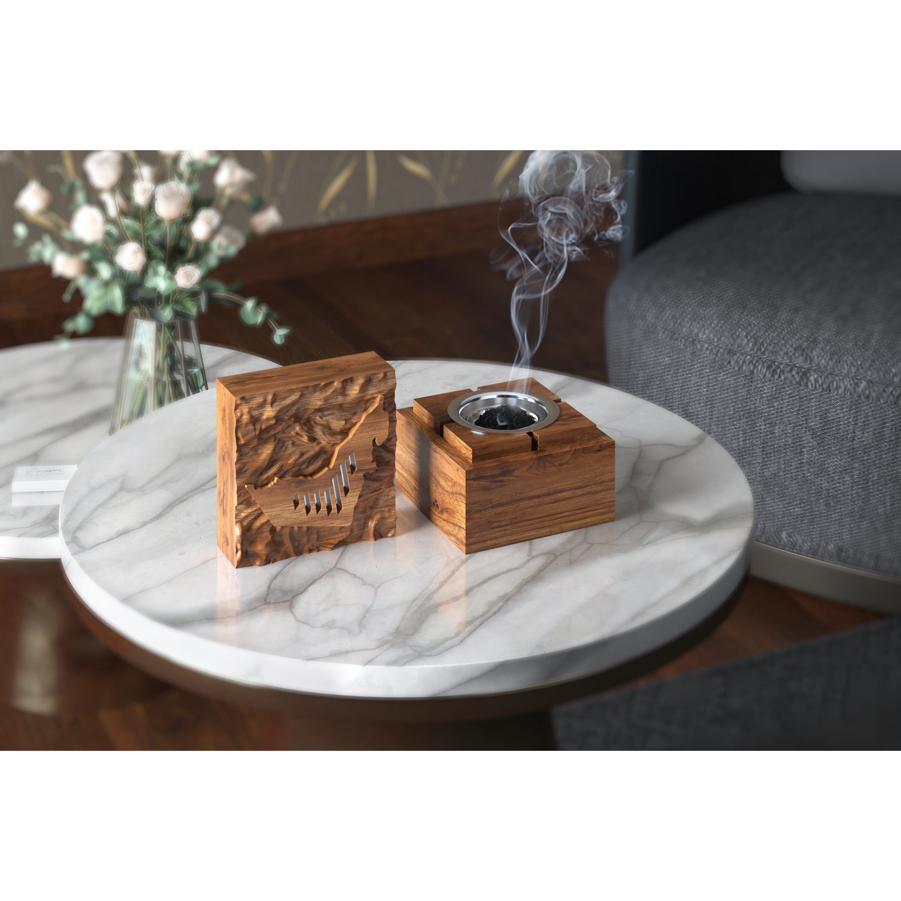 UAE Wooden Map Incense Burner