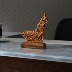 UAE Wooden Map Table Deco