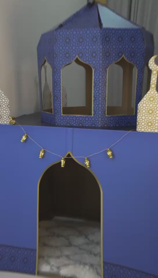 
                      
                        Load and play video in Gallery viewer, Charming Blue Cardboard Playmosque
                      
                    